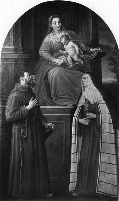  100-Leandro Dal Ponte, detto Bassano-Madonna con Bambino in trono tra San Francesco d'Assisi e Santa Chiara - Museo Biblioteca Archivio di Bassano de Grappa 